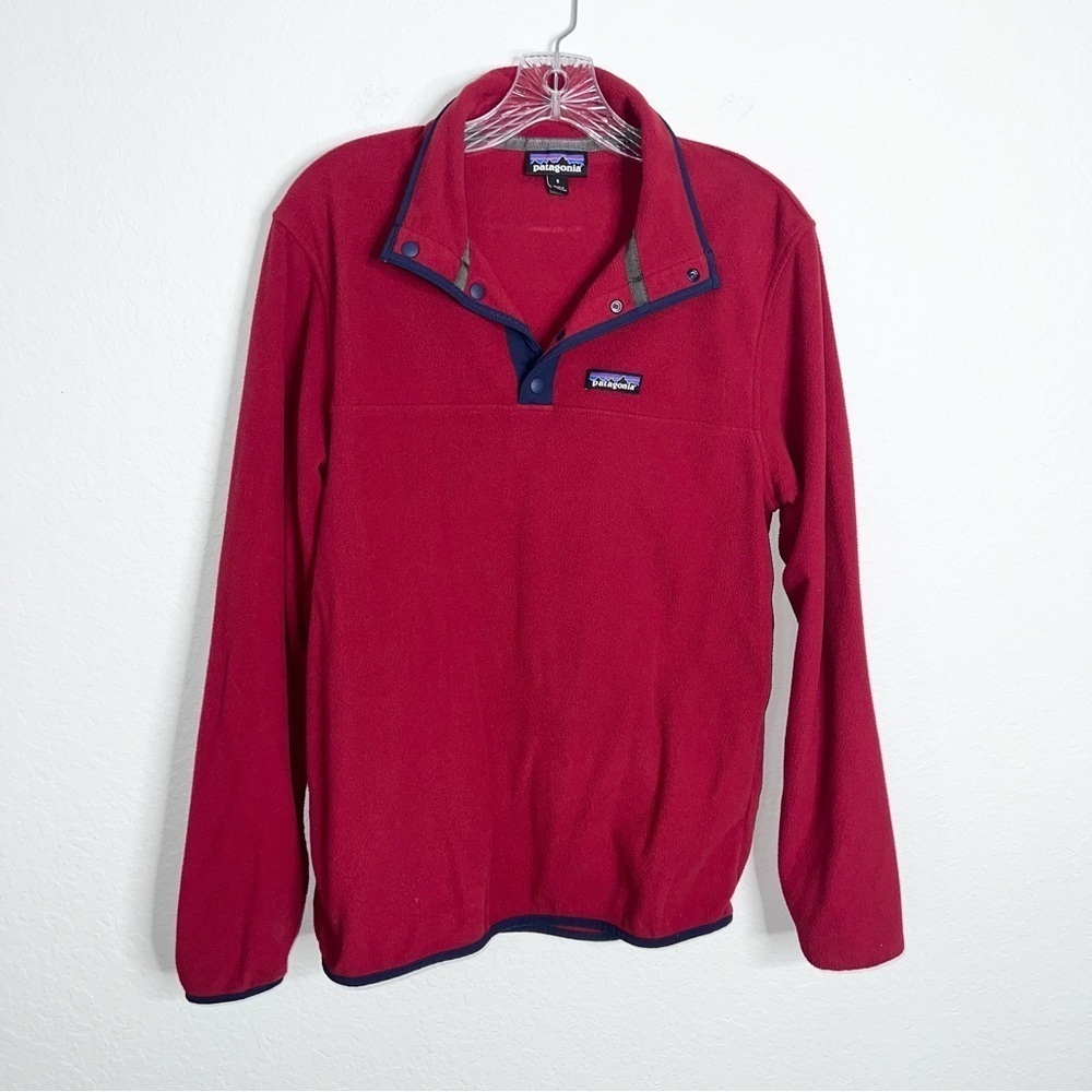 Patagonia Sweater Men's Small Fleece 1/2 Zip Pullover Red Vintage Lightweight G